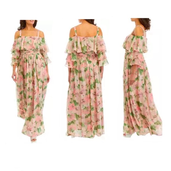 Taylor Off the Shoulder Solid Organza Fit and Flare Dress Size 10 - Picture 1 of 5